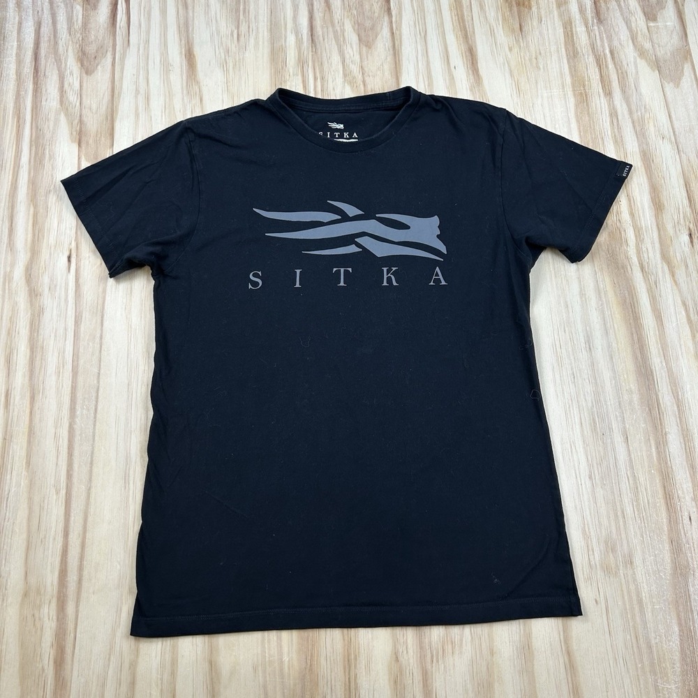 Sitka Gear Men's Medium Black T-Shirt Short Sleeve Hunting Outdoor Performance